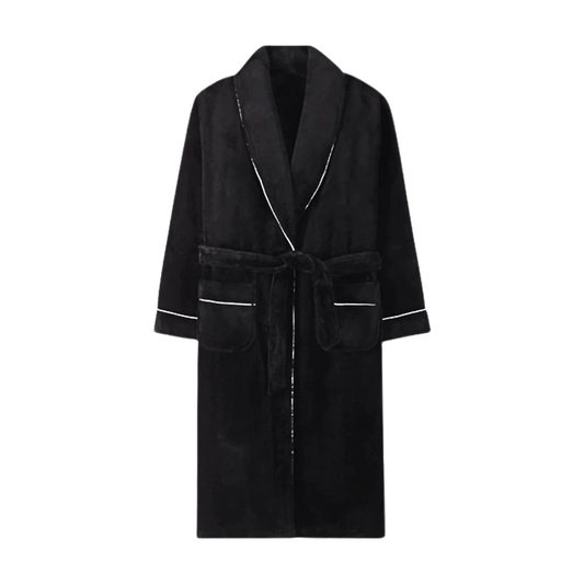 (Pre-order) Velvet Coral Fleece Robe - Classic Black